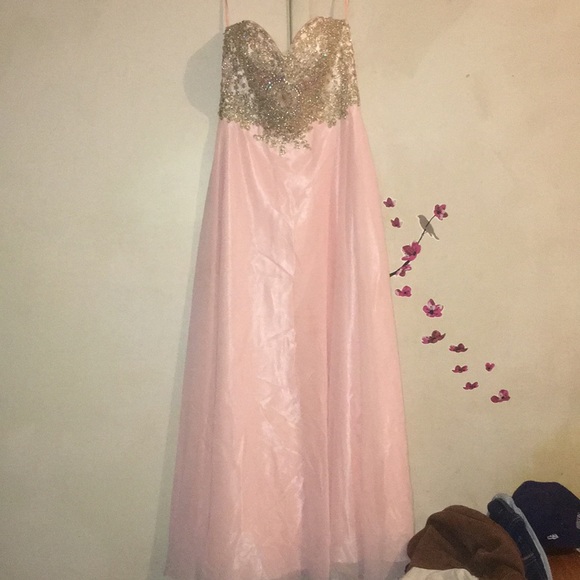 Soft pink dress with gold top - Picture 1 of 4